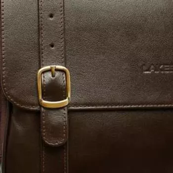 Портфель, 2 отдела на клапане, цвет коричневый