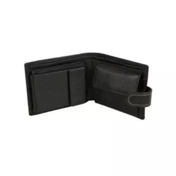 Портмоне, отдел для монет/карт/купюр, цвет черный 13х9х3см