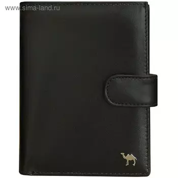 Портмоне с блоком для прав и отделением для паспорта Camel Premium, цвет чёрный
