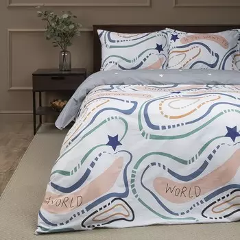 Постельное бельё 1.5 сп, размер 160x210 см, 145x221 см, 50x70 см - 2 шт