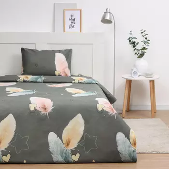 Постельное бельё 2 сп Экономь и Я "Перо" 173*215см, 175*214см, 50*70см-2шт, 60г/м2, микрофибра