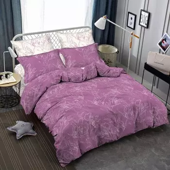 Постельное бельё 2 сп с простынёй на резинке, размер 215x240 см, 175x215 см, 70x70 см - 2 шт
