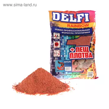 Прикормка DELFI Rainbow, лещ-плотва, мотыль, красная, 800 г