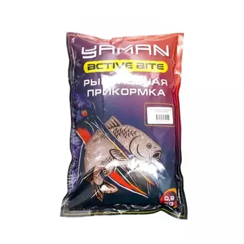 Прикормка Yaman Active Bite, карп, чёрная смородина, коричневый, 900 г
