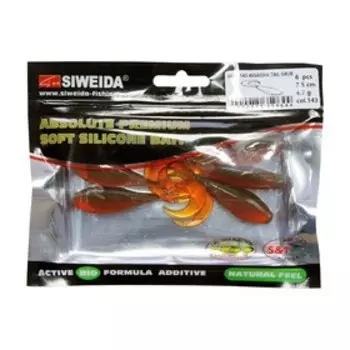 Приманка силиконовая SIWEIDA "Assassin Tail Grub" 7,5см 4,7г (6шт.) цв. 143