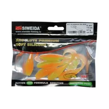 Приманка силиконовая SIWEIDA "Assassin Tail Grub" 7,5см 4,7г (6шт.) цв. 283