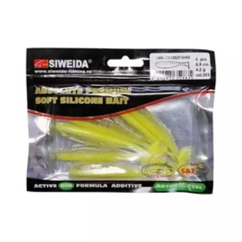 Приманка силиконовая SIWEIDA "Crazy Shad" 8,8см 4,2г (6шт.) цв. 203
