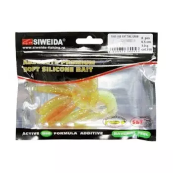 Приманка силиконовая SIWEIDA "Fat Tail Grub" 6,5см 3,0г (8шт.) цв. 358