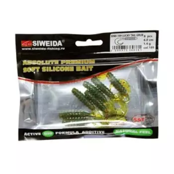 Приманка силиконовая SIWEIDA "Lucky Tail Grub" 6,0см 1,4г (8шт.) цв. 189