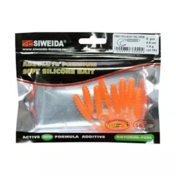 Приманка силиконовая SIWEIDA "Lucky Tail Grub" 6,0см 1,4г (8шт.) цв. 193