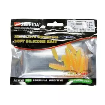 Приманка силиконовая SIWEIDA "Lucky Tail Grub" 6,0см 1,4г (8шт.) цв. 283
