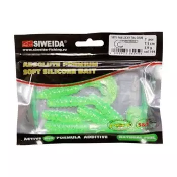 Приманка силиконовая SIWEIDA "Lucky Tail Grub" 7,5см 3,9г (7шт.) цв. 164