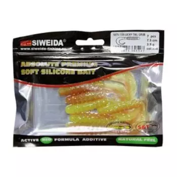 Приманка силиконовая SIWEIDA "Lucky Tail Grub" 7,5см 3,9г (7шт.) цв. 358