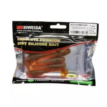 Приманка силиконовая SIWEIDA "Ribbed Shad" 7,5см 3,7г (7шт.) цв. 143