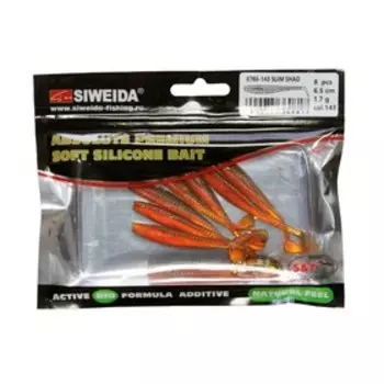 Приманка силиконовая SIWEIDA "Slim Shad" 6,5см 1,7г (8шт.) цв. 143