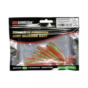 Приманка силиконовая SIWEIDA "Slim Shad" 6,5см 1,7г (8шт.) цв. 396