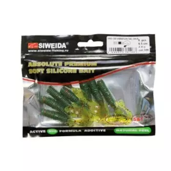 Приманка силиконовая SIWEIDA "Vibration Tail Grub" 6,5см 2,4г (8шт.) цв. 189