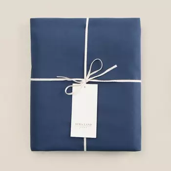 Простыня евро-макси SL Home Percale 300ТС, 235280 см, синяя, хлопок 100%