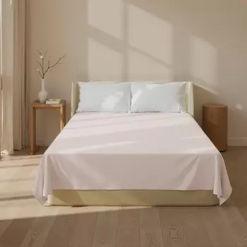 Простыня 2 спальная SL Home Beige, 235240 см, сатин, хлопок 100%
