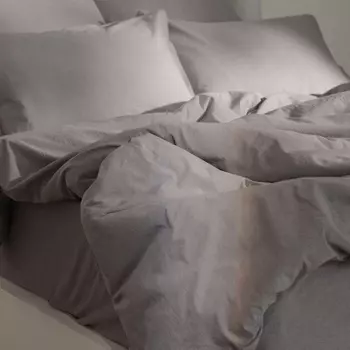 Простыня евро SL Home «Деним», 235245 см, серая, жатый хлопок