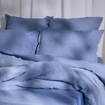 Простыня евро SL Home «Деним», 245260 см, синяя, жатый хлопок