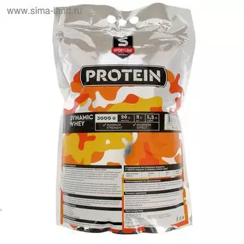 Протеин SportLine Dynamic Whey Protein 85 %, Пломбир, спортивное питание, 3000 г