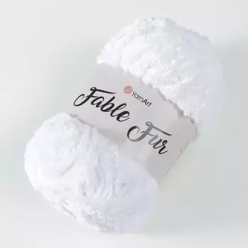 Пряжа "Fable Fur" 100% микрополиэстер 100м/100гр (965 белый)