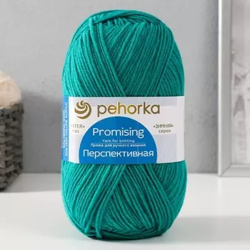 Пряжа "Перспективная" 50% мериносовая шерсть, 50% акрил 270м/100гр (1407-Изумрудный город)