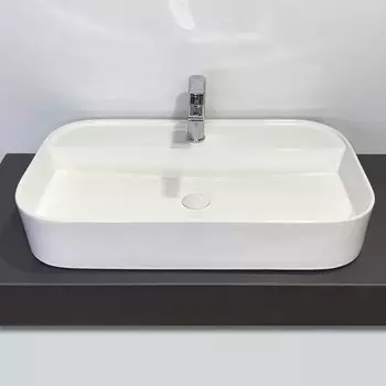 Раковина накладная Comforty 78500D, прямоугольная, цвет белый, 75 см