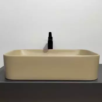 Раковина накладная Comforty 78575MC-60, прямоугольная, цвет капучино матовый