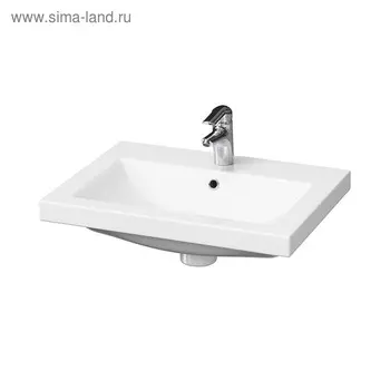 Раковина встраиваемая Cersanit COMO 60, с 1 отверстием под смеситель, цвет белый