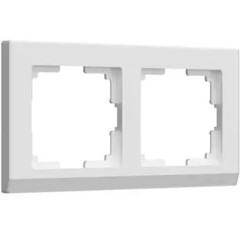 Рамка на 2 поста WL04-Frame-02-white, цвет белый