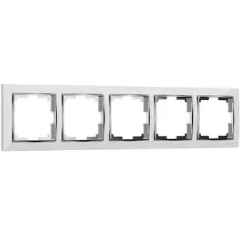 Рамка на 5 постов WL03-Frame-05-white, цвет белый