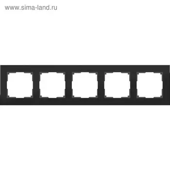 Рамка на 5 постов WL11-Frame-05, цвет черный алюминий