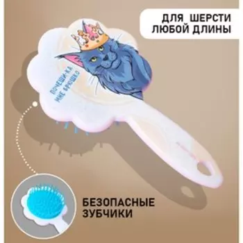 Расчёска для животных «Мейн-кун», цвета МИКС