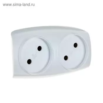 Разветвитель "ЭРА" SP-2-W, 2 розетки, 16 А, без з/к, белый