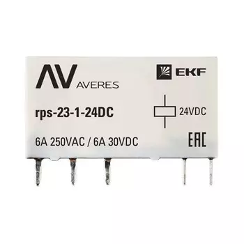 Реле промежуточное РП slim 23/1 6А 24В DC AVERES EKF rps-23-1-24DC