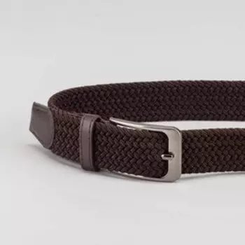 Ремень мужской "Великан", ширина 3,5 см, резинка, цвет коричневый