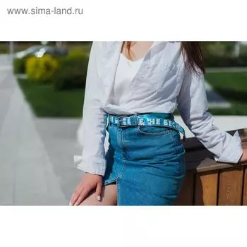 Ремень женский из зеркальной кожи "Не бесите"