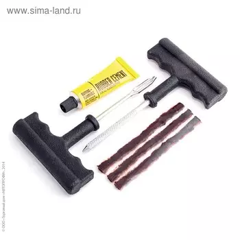 Ремкомплект бескамерных шин "AUTOPROFI", Standart, шило-рашпиль, аппликатор жгута, эластичные жгуты, клей