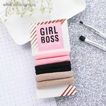 Резинки для волос Girl Boss, 6 шт., d= 3,5 см