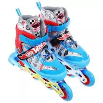 Роликовые коньки развдижные Hot Wheels, колёса световые, р. XS (26-29)