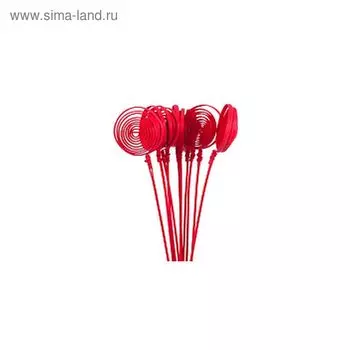 Ротанг, кольца на пике, ярко-красные набор 10 шт