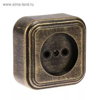 Розетка "Элект" RA 16-131-ЧБ, 16 А, 250 В, одноместная, открытая, без з/к,черная под бронзу