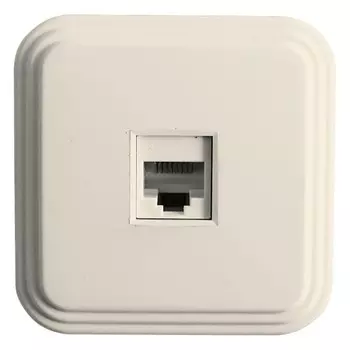 Розетка компьютерная 1-местная RJ-45, PST00-21-20 (РК8-01-БЖ), слоновая кость
