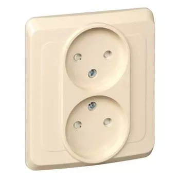 Розетка SchE PC16-006K Этюд, СП, 2 розетки, IP20