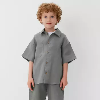 Рубашка для мальчика KAFTAN Linen, размер 36 (134-140 см), серая