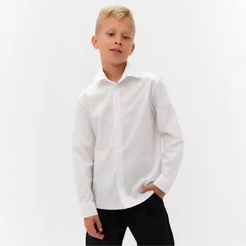 Рубашка для мальчика MINAKU: School Collection, белая, рост 116 см