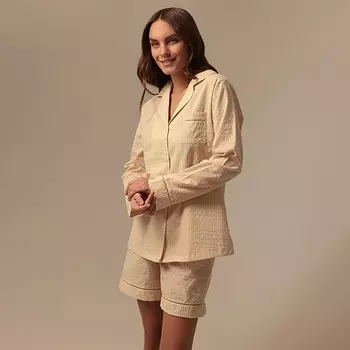 Сорочка ночная женская SL HOME Basic, размер S, бежевая