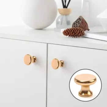 Ручка-кнопка CAPPIO PK320, d=24 мм, цвет золото, 8 шт.